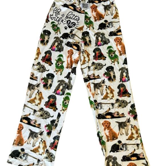 BRIEF INSANITY LIFE IS BETTER WITH A DOG LOUNGE PANTS SMALL Comfortable pants - Picture 2 of 7